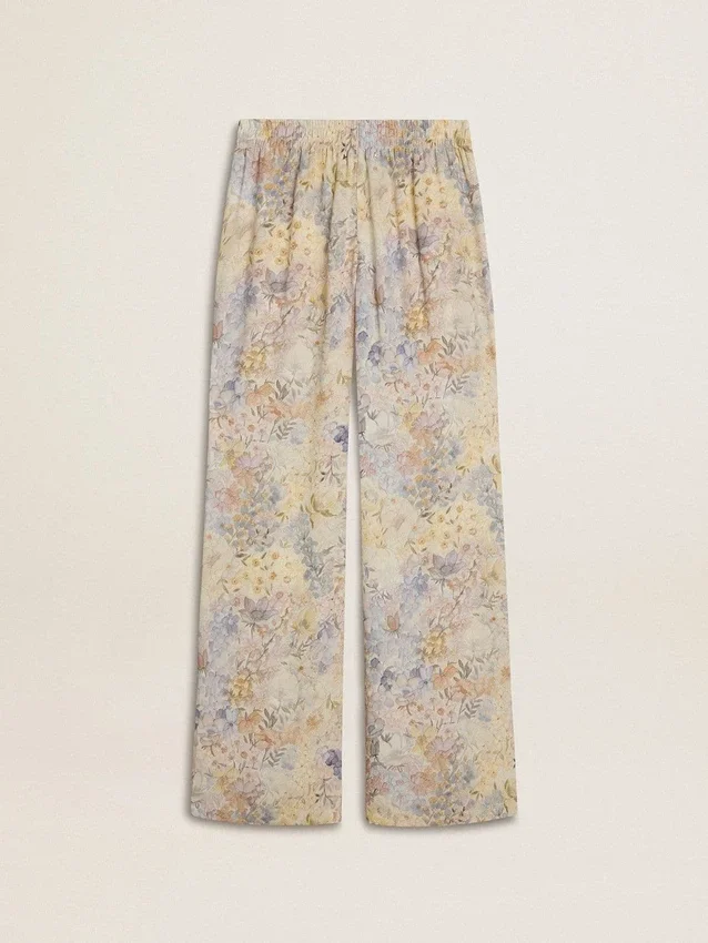 Pantalones de chándal multicolores para mujer con estampado floral