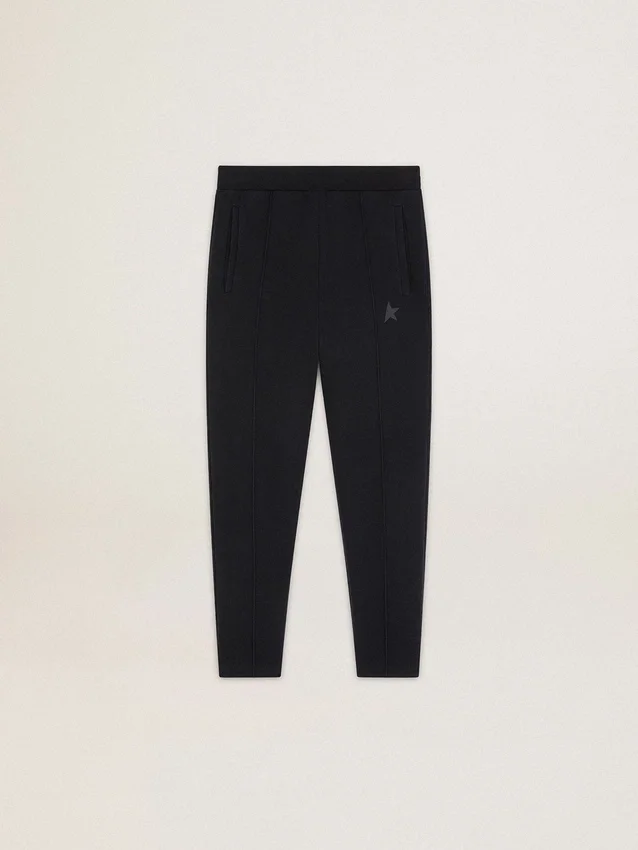 Pantalones de chándal negros para hombre con estrella en la parte delantera