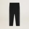 Pantalones de chándal negros para hombre con estrellas blancas en los laterales