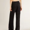 Pantalones de chándal negros para mujer con estampado toile de jouy tono sobre tono