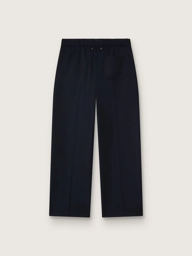 Pantalones de chándal para hombre de lana azul oscuro