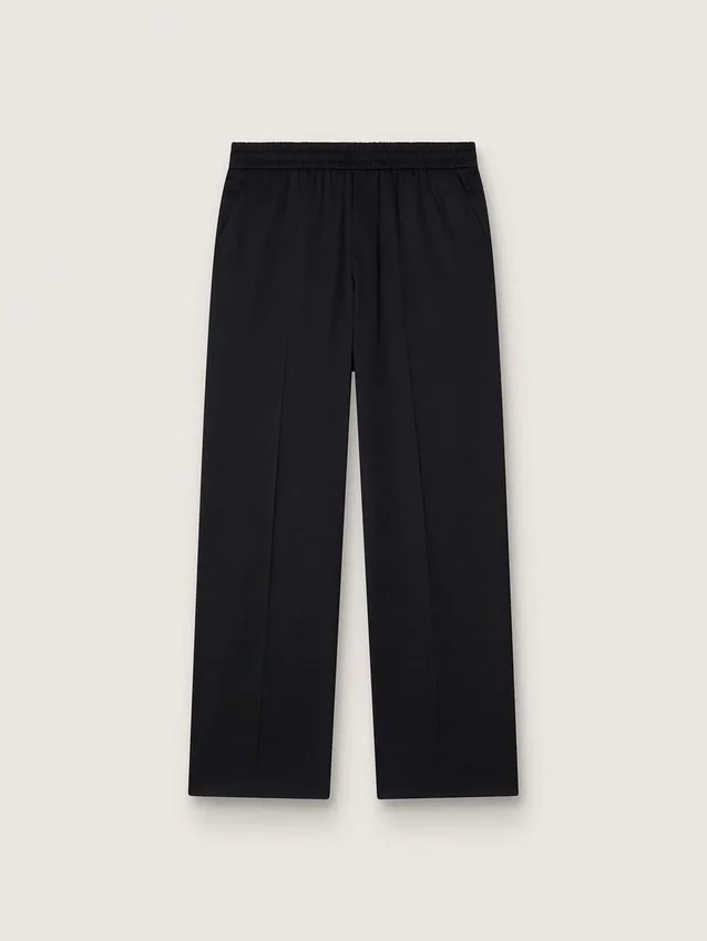 Pantalones de chándal para hombre de lana negra