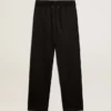 Pantalones de chándal para hombre de lana negra