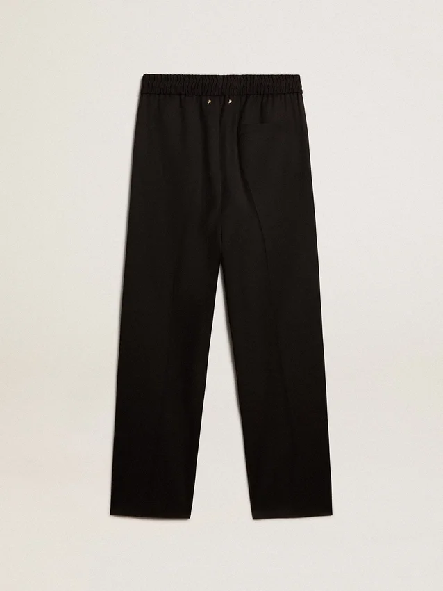 Pantalones de chándal para hombre de lana negra
