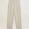 Pantalones de chándal para hombre en mezcla de lana color caqui