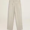 Pantalones de chándal para hombre en mezcla de lana color caqui
