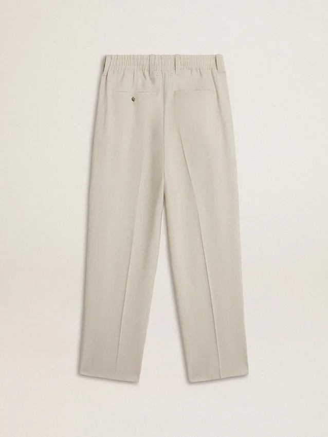 Pantalones de chándal para hombre en mezcla de lana color caqui