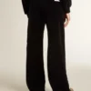 Pantalones de chándal para mujer en mezcla de algodón con efecto terciopelo