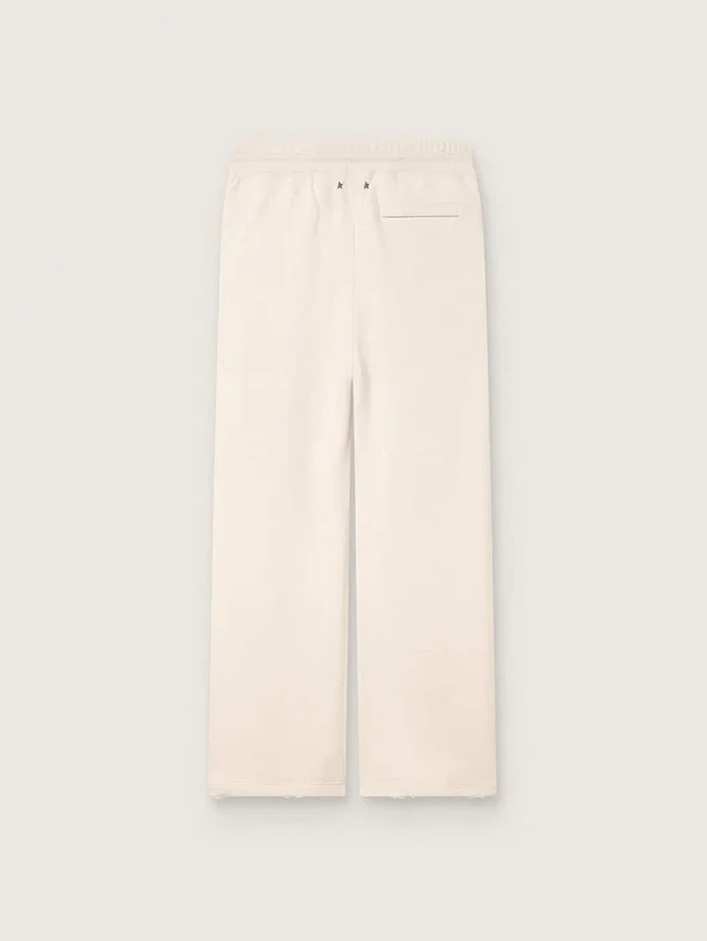 Pantalones de chándal unisex «Star» en felpa blanca vintage