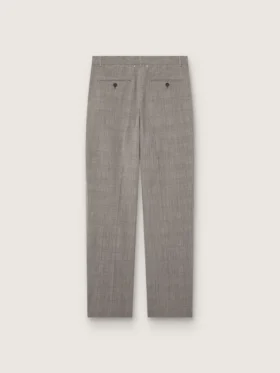 Pantalones de corte entallado para hombre con estampado de cuadros Príncipe de Gales en gris