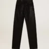 Pantalones de denim de algodón para mujer con adornos de cristales con efecto sombreado