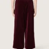Pantalones de efecto terciopelo burdeos para niñas con bolsillo trasero