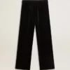 Pantalones de hombre con efecto terciopelo negro