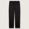 Pantalones de hombre de lana fina negra con raya lateral de satén