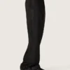Pantalones de hombre de lana fina negra con raya lateral de satén