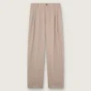 Pantalones de hombre en mezcla de lana gris con motivo de rayas finas