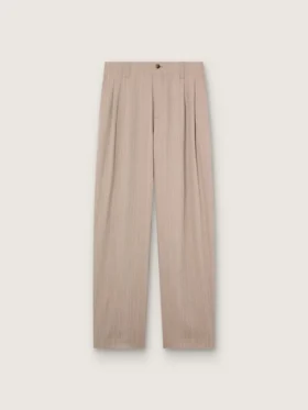 Pantalones de hombre en mezcla de lana gris con motivo de rayas finas