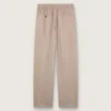 Pantalones de hombre en mezcla de lana gris con motivo de rayas finas