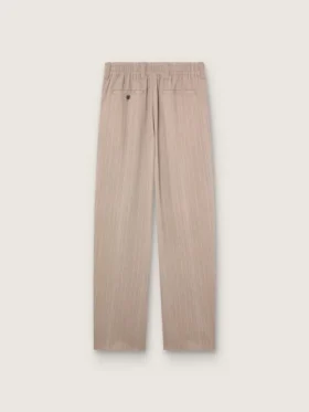 Pantalones de hombre en mezcla de lana gris con motivo de rayas finas