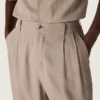 Pantalones de hombre en mezcla de lana gris con motivo de rayas finas