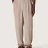 Pantalones de hombre en mezcla de lana gris con motivo de rayas finas
