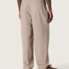 Pantalones de hombre en mezcla de lana gris con motivo de rayas finas
