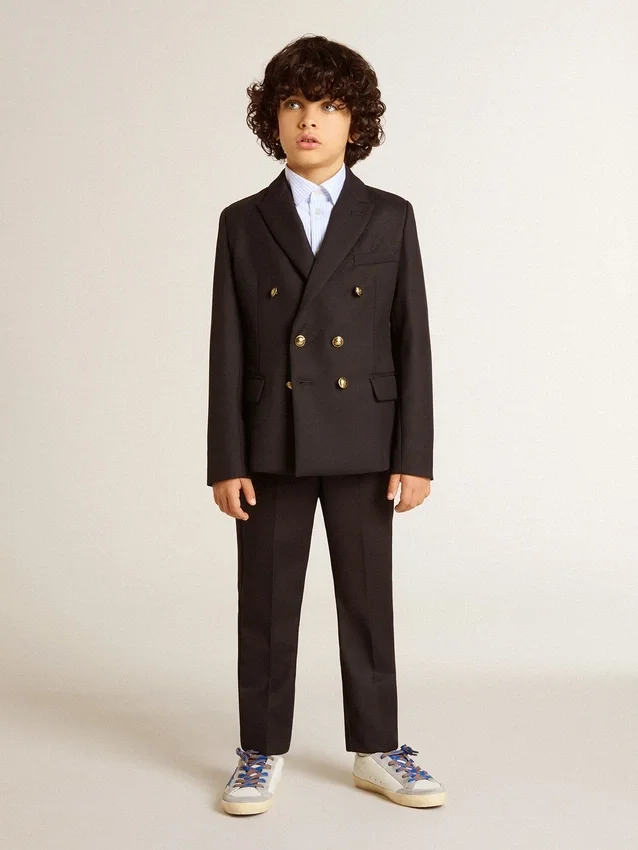 Pantalones de lana azul oscuro para niños