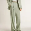 Pantalones de mujer de lana en verde salvia