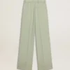 Pantalones de mujer de lana en verde salvia