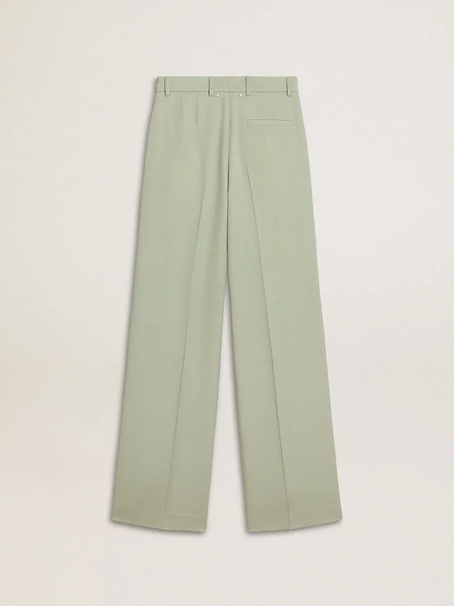 Pantalones de mujer de lana en verde salvia