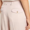 Pantalones de mujer de tejido de lana entallado en color rosa
