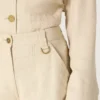 Pantalones de viscosa beige para mujer