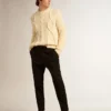 Pantalones negros de gabardina de lana para hombre