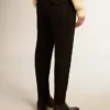 Pantalones negros de gabardina de lana para hombre