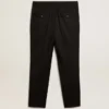 Pantalones negros de gabardina de lana para hombre