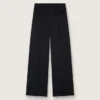 Pantalones negros de gabardina de lana para mujer