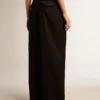 Pantalones negros de gabardina de lana para mujer