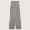 Pantalones oversize de mujer con estampado de cuadros Príncipe de Gales en gris