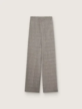 Pantalones oversize de mujer con estampado de cuadros Príncipe de Gales en gris