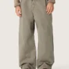 Pantalones unisex de denim gris con cordón y estrella