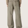 Pantalones unisex de denim gris con cordón y estrella