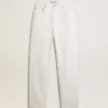 Pantalones vaqueros de algodón de color blanco óptico para mujer