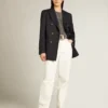 Pantalones vaqueros de algodón de color blanco óptico para mujer