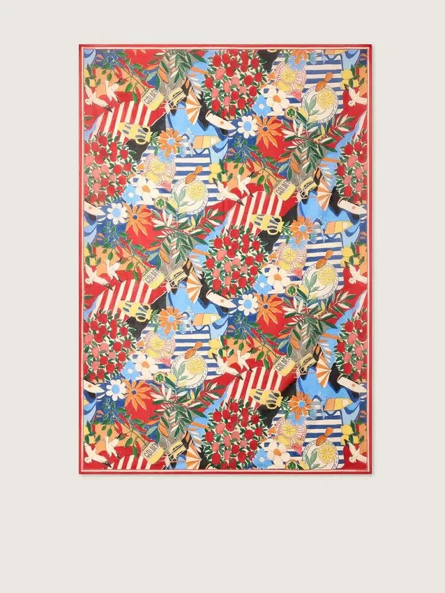Pañuelo de algodón con estampado multicolor