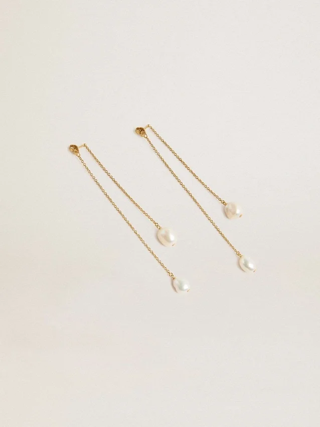 Pendientes colgantes con perlas