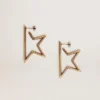 Pendientes con colgante de estrella para mujer en color oro antiguo