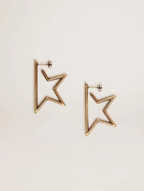 Pendientes con colgante de estrella para mujer en color oro antiguo