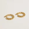Pendientes de aro con eslabones trenzados en color oro antiguo