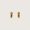 Pendientes de aro con tachuelas en color oro antiguo