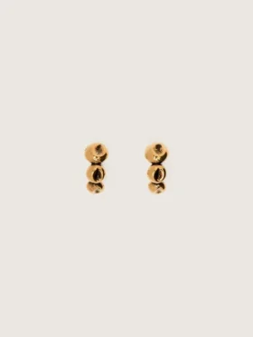 Pendientes de aro con tachuelas en color oro antiguo